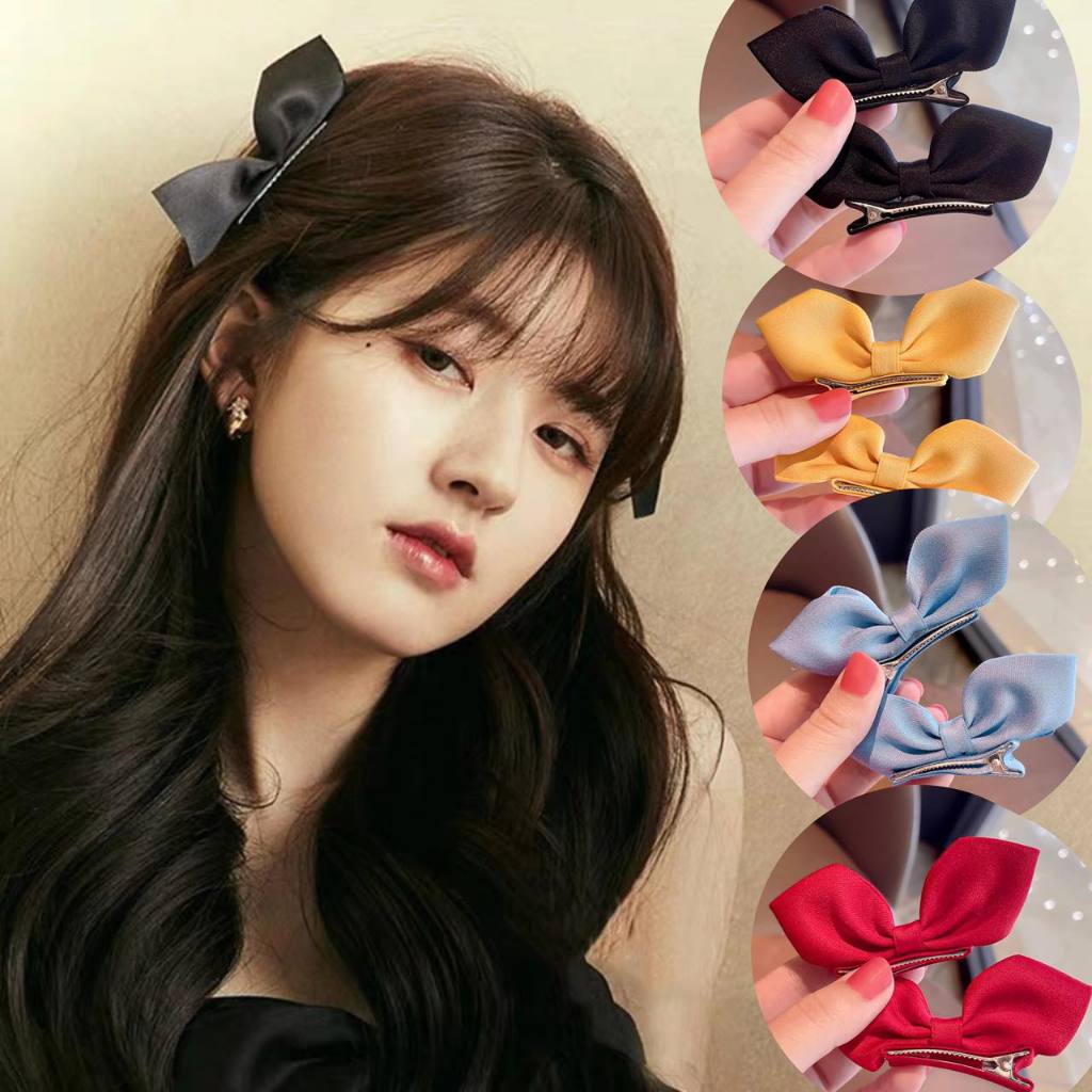 Korean Bow Hair Clip Solid Color Simple Side Clip Clip Hair Accessories