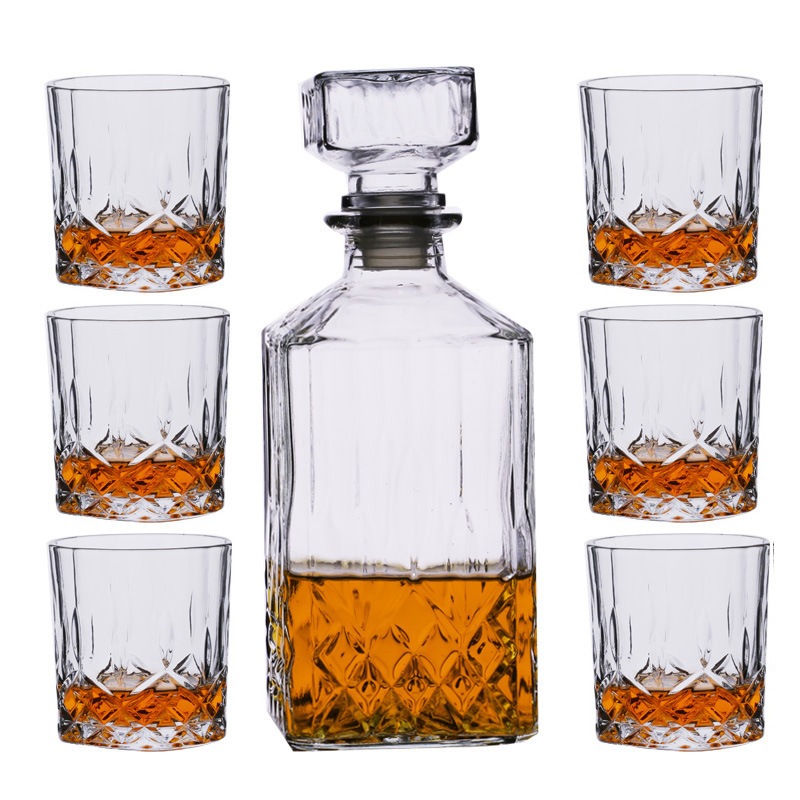 Whiskey glass wine set gift box set home wine set pearl cotton gift box