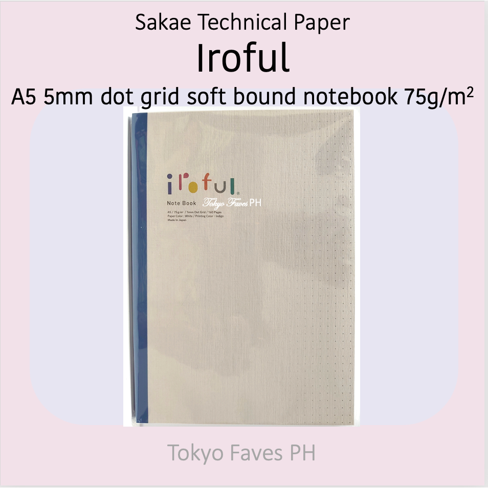 SAKAE A6 Squared Notebook - 160 Page Tomoe River Paper, Cream, 5mm Grid, Soft Cover