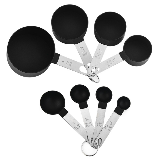 8PCS Stainless Steel Measuring Cups Kitchen Measuring Cup and Spoon Set ...
