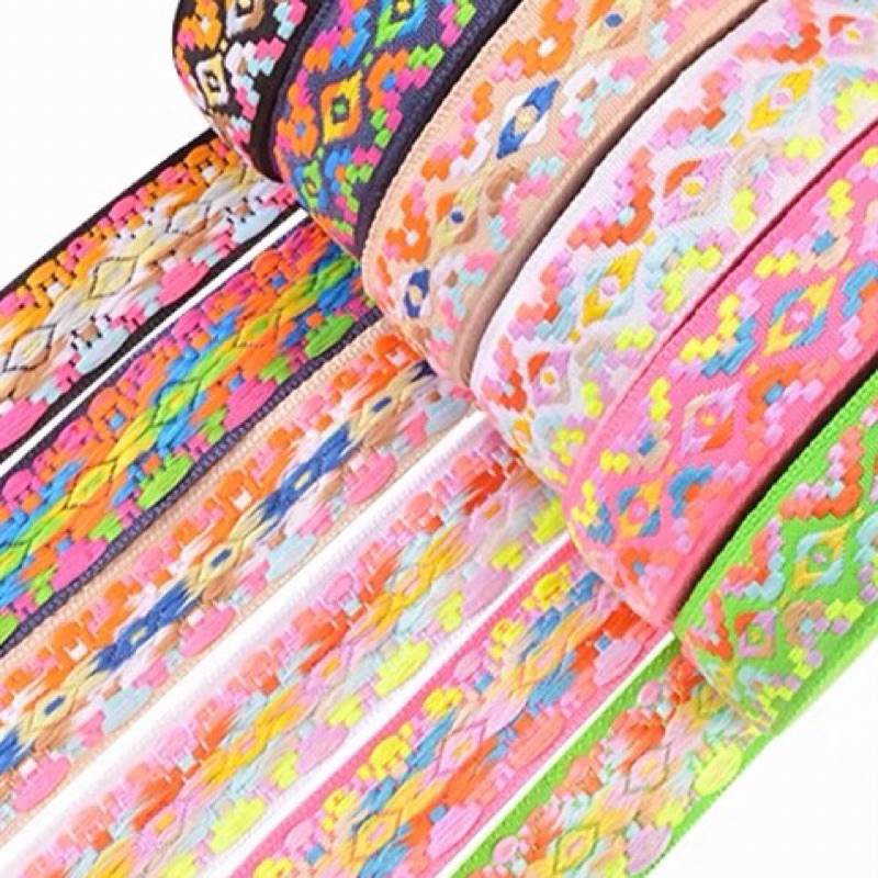 New Ethnic Ribbon Bar Code Embroidery Lace Sequins