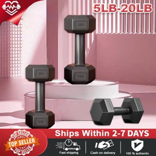 Pink Rubber Hex Aerobic Dumbbell Pairs