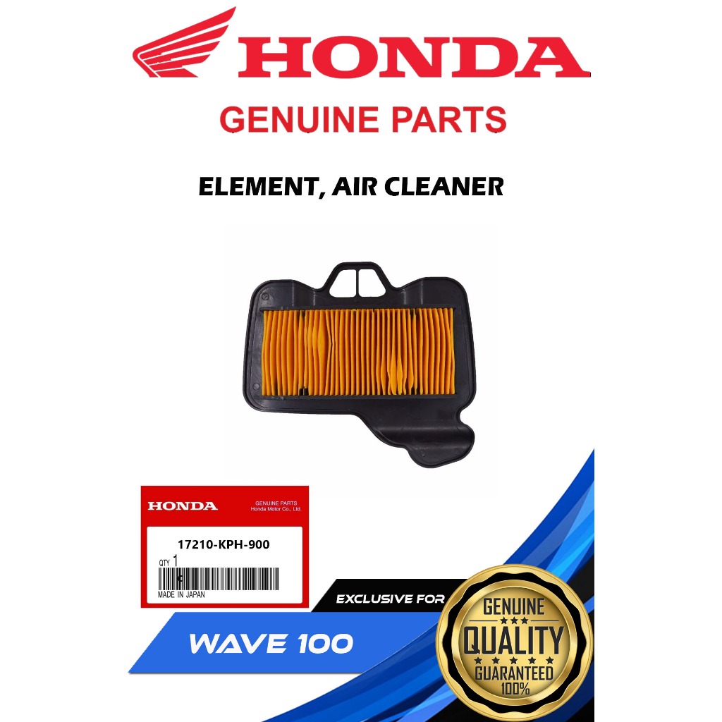HONDA GENUINE AIR CLEANER, ELEMENT FOR WAVE 100 ( 17210KPH900