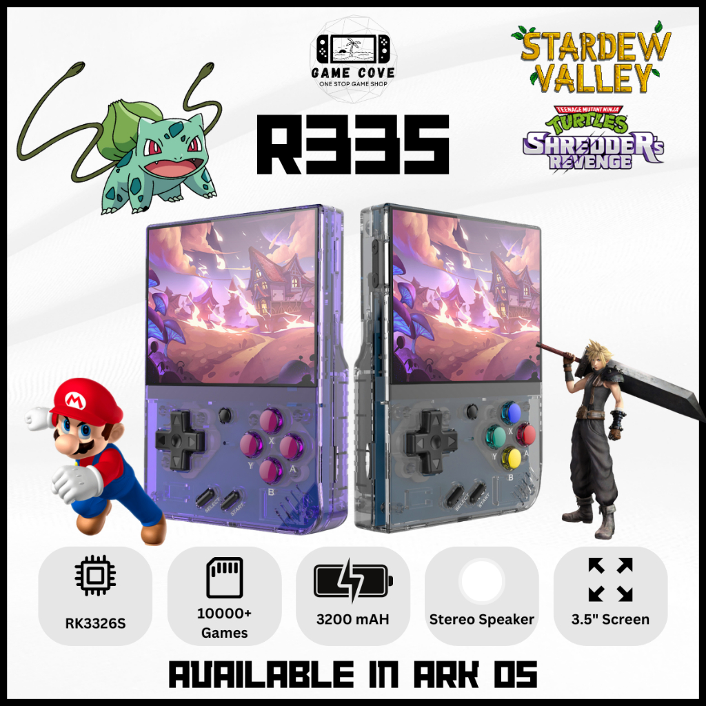 GameCove R33S Retro Handheld Video Game Console Linux System 3.5 Inch ...