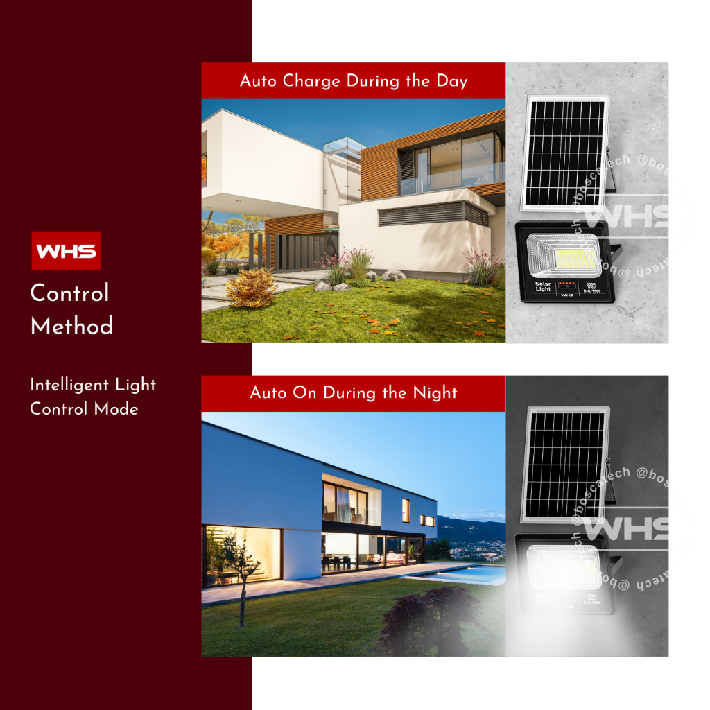 WHS Solar LED Flood Light IP67 BNL-T500 solar flood light with remote ...