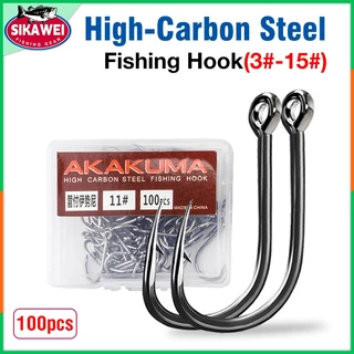 100pcs Octopus Fishing Hook 8299 Barbed Shank High Carbon Steel