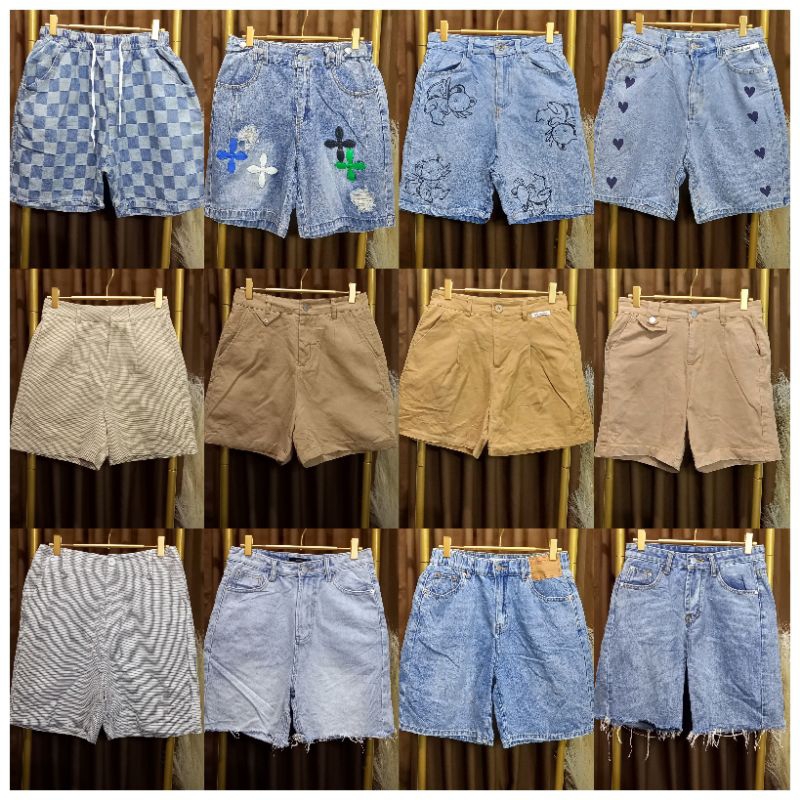 Korean Pleated Culottes Bermuda Shorts Pants