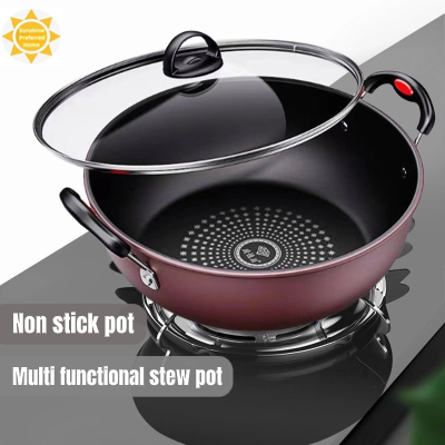 26/28/30 Non stick pot soup pot stew pot frying pan gas stove universal ...