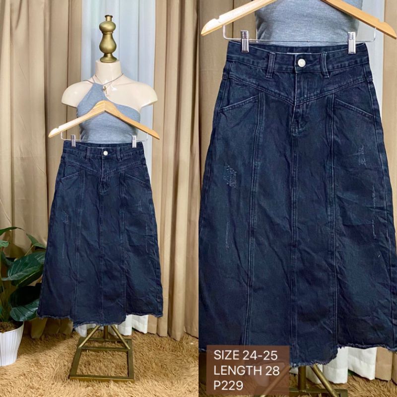 WOMEN'S DENIM LONG / MAXI SKIRT | MAONG 2 | Shopee Philippines