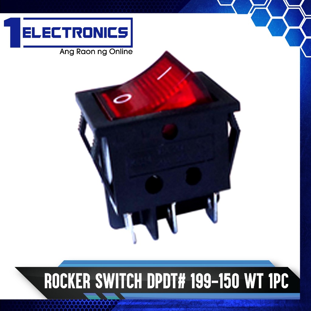 1Electronics 1pc ROCKER SWITCH DPDT# 199-150 WT | Shopee Philippines