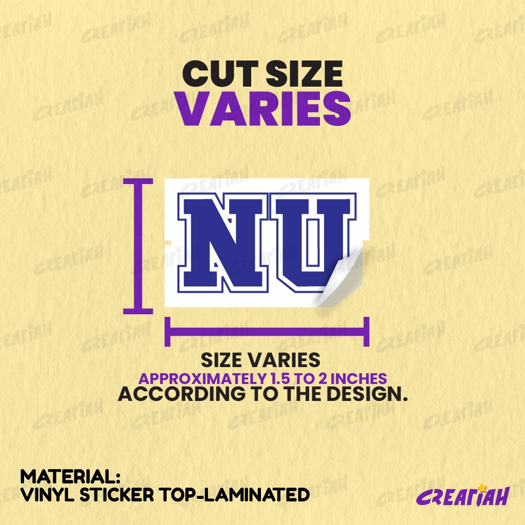 NU Bulldogs National University Vinyl Waterproof Glossy Sticker Pack ...