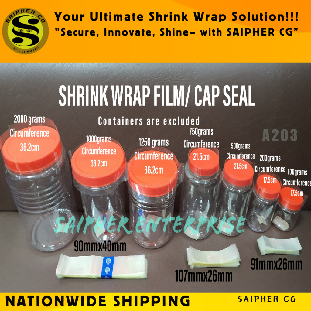 Shrink Wrap Plastic Packaging for Bottle Container Cap Plastic Sealer ...