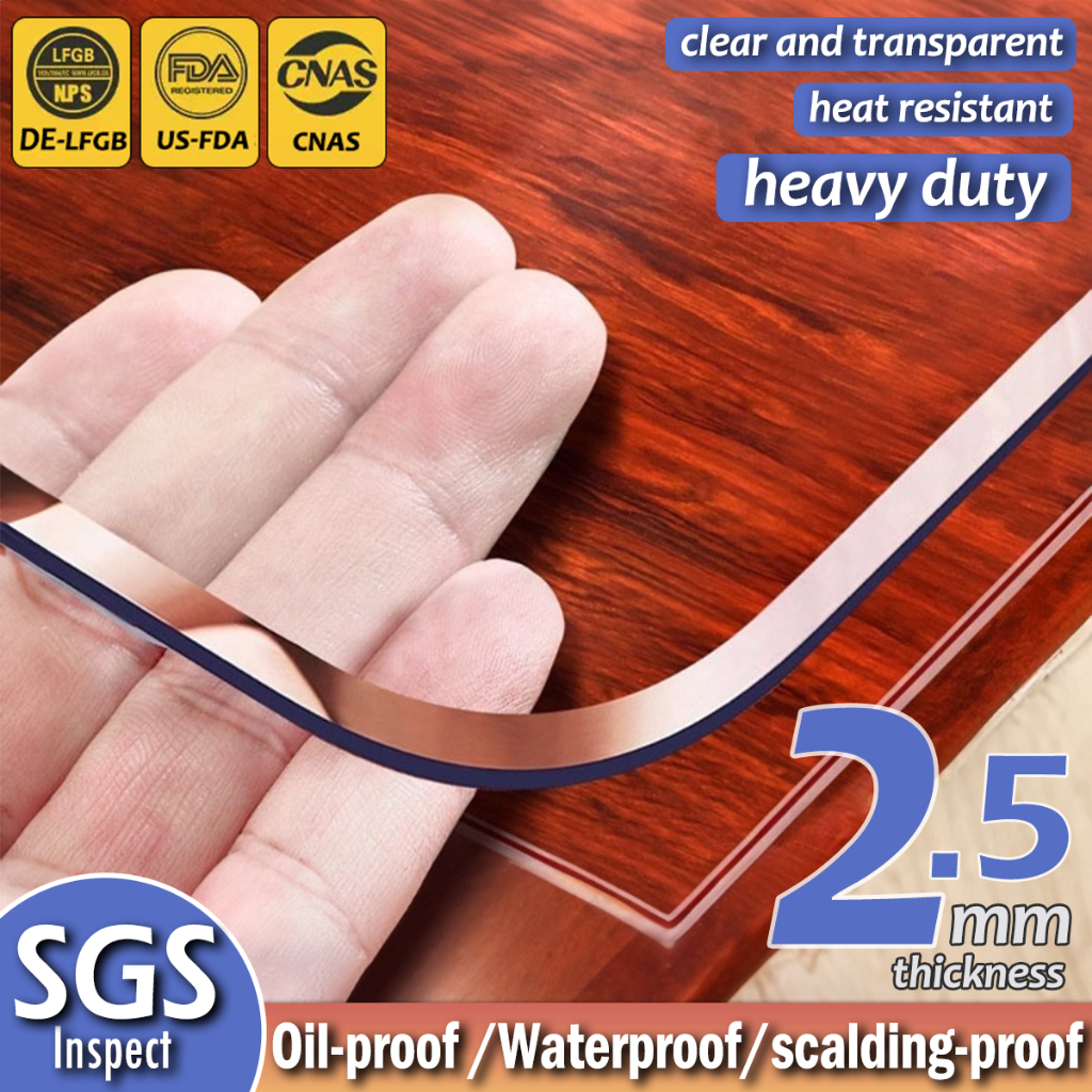 2.5MM Thick PVC Table Cover Transparent glass Waterproof Oil Proof Mat
