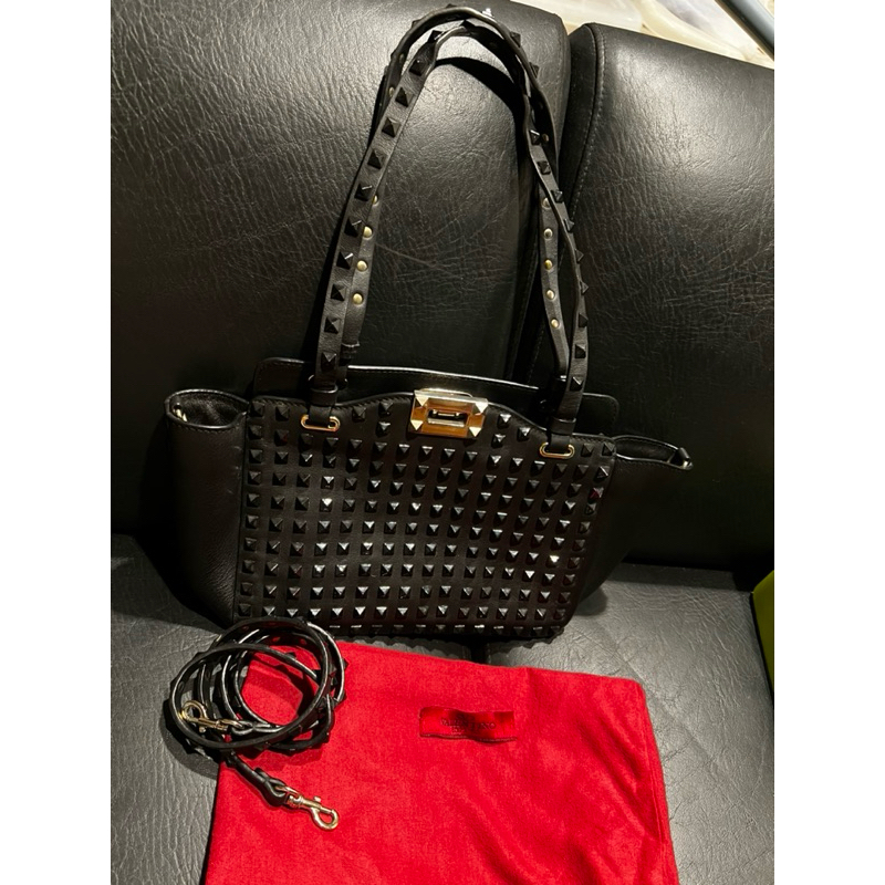 Preloved Valentino Rockstud Black Bag Shopee Philippines