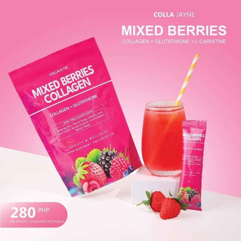 Collajayne Mixed Berries Glutathione+collagen Shopee Philippines