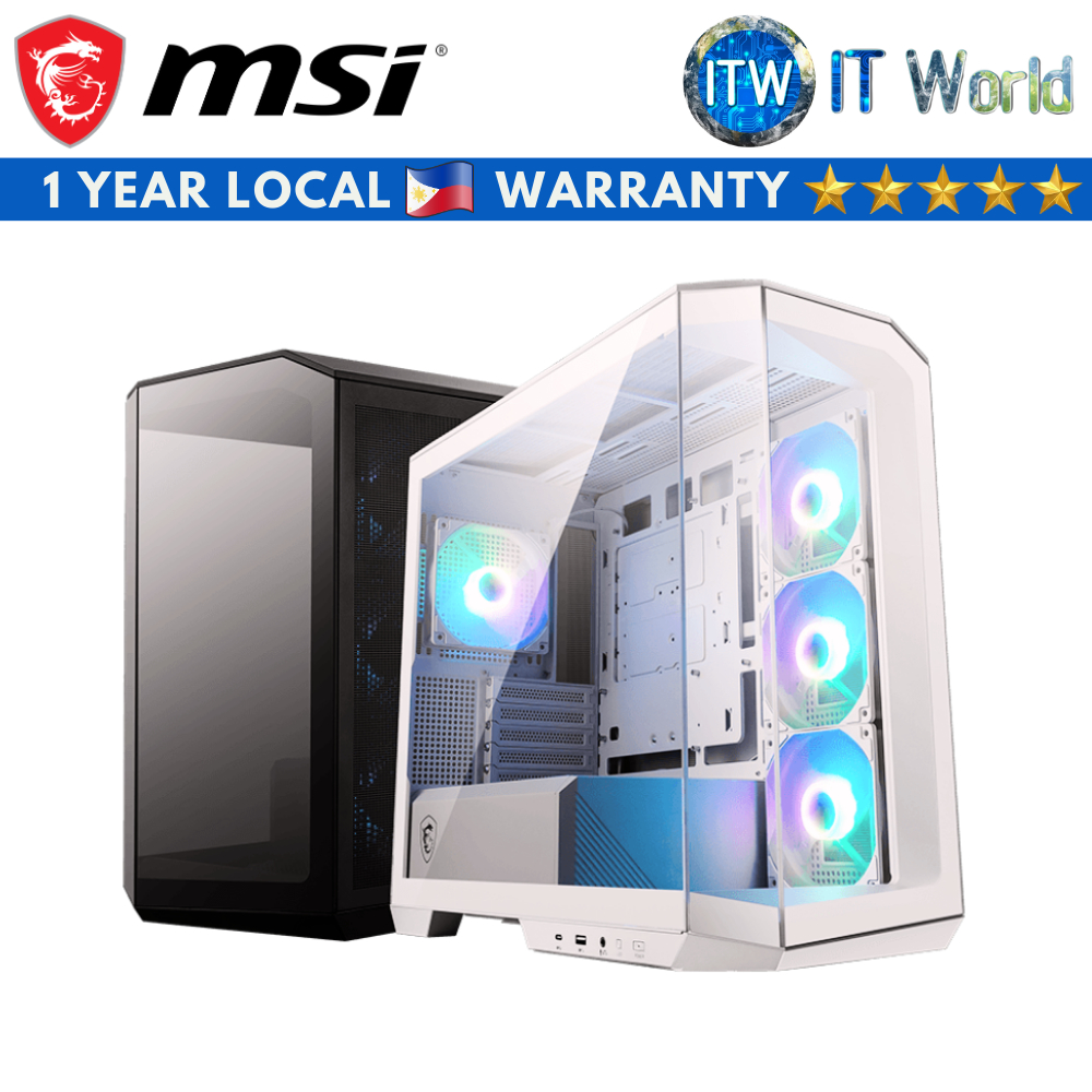 MSI MAG Pano M100R PZ Micro-ATX Tower Tempered Glass PC Case (Black ...