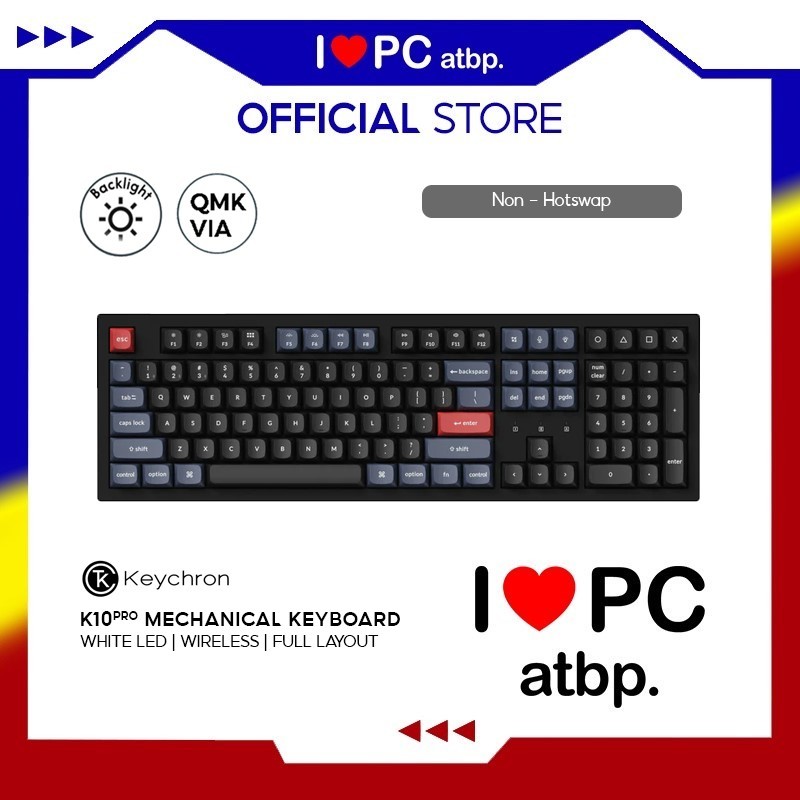 Keychron K10 Pro QMK Mechanical Keyboard Full Layout, Wired/Bluetooth ...