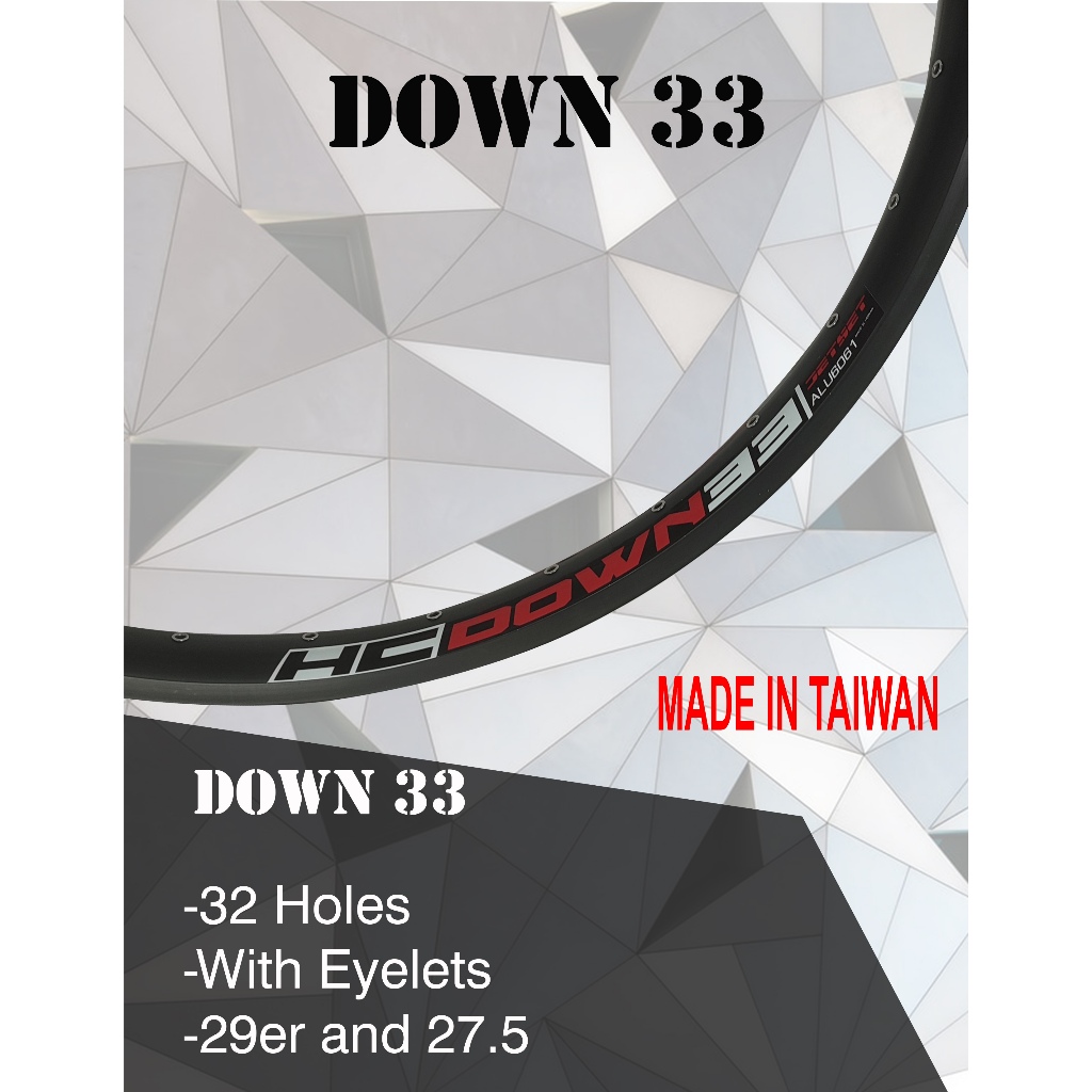 RIM JETSET HC-DOWN33 27.5 & 29 32H FV w/ Eyelet (SOLD AS PAIR) | Shopee ...