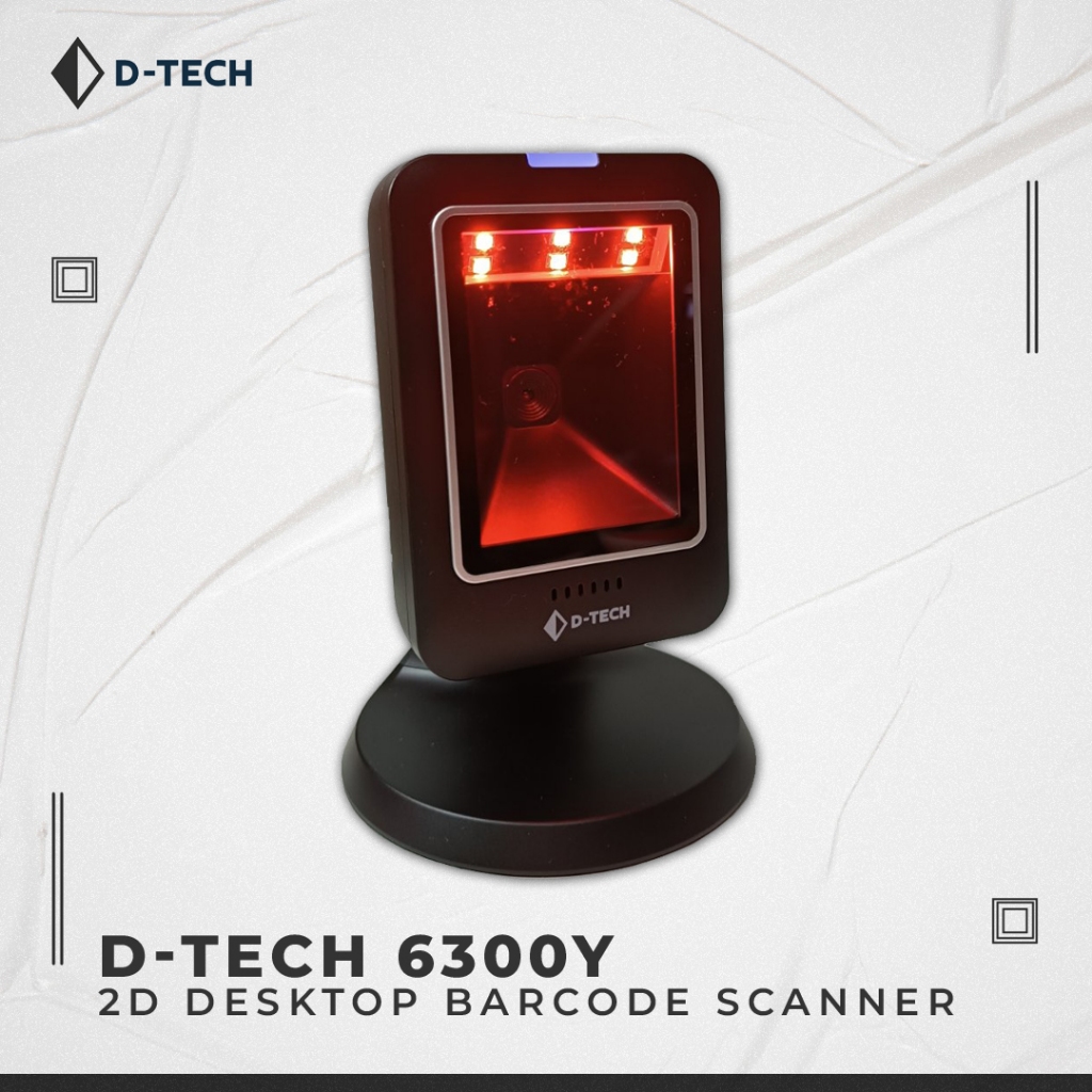 D-TECH 6300Y 2D DESKTOP BARCODE SCANNER - FAST SCANNING / QR BARCODE ...