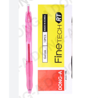 DONG-A Fine-Tech RT, Gel Ink Roller Ball Pens, 0.3mm, Black, Retractable  (Pack of 12)