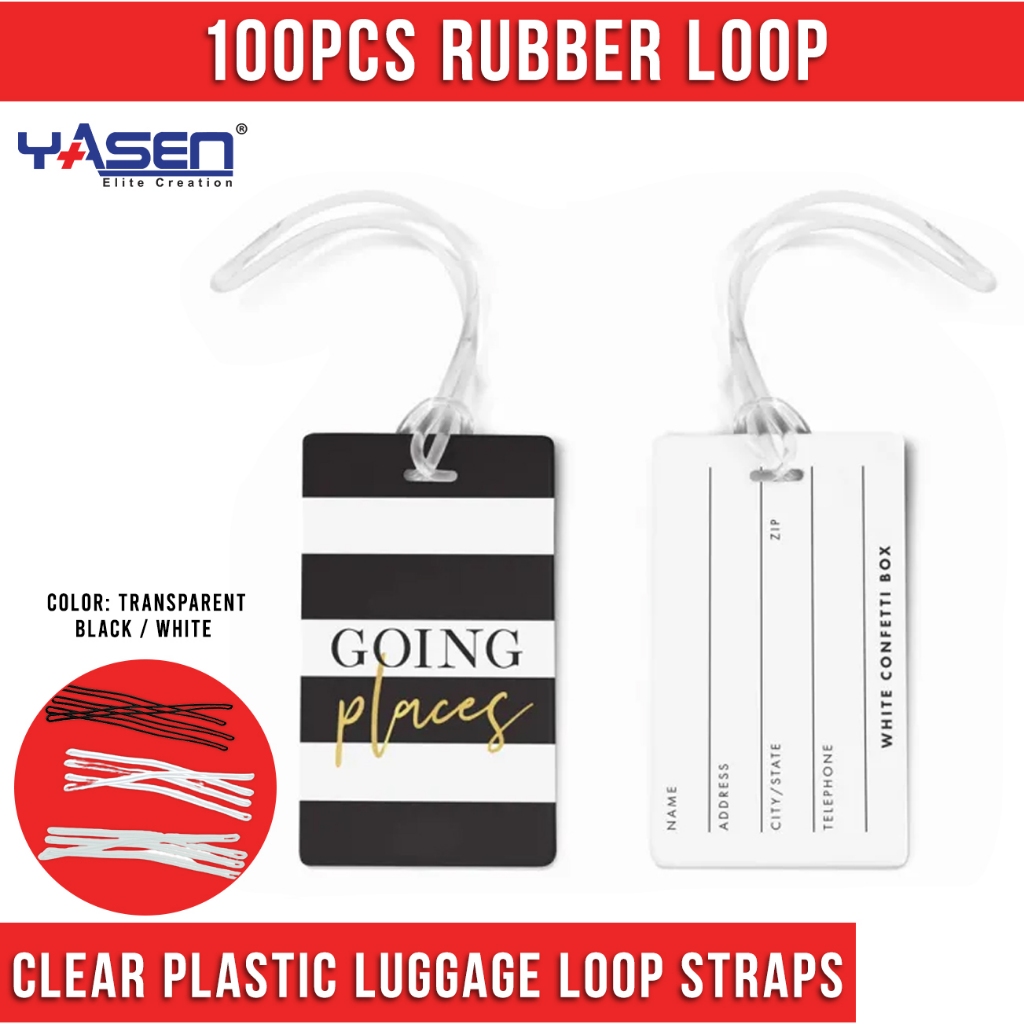 Rubber Loop Clear Plastic Luggage Loop Straps Worm Loops for Luggage Tag Bag Tag ID Strap 100pcs Shopee Philippines