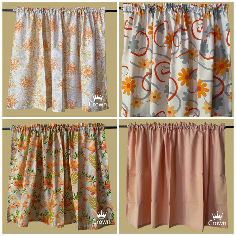 CROWN Apricot Crush Color Of The Year 2024 Kitchen Curtain Pang   Ph 11134207 7r98r Lqbf8tv4jej3e7