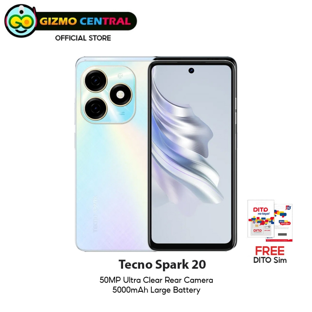 Tecno Spark 20 16GB + 256GB ROM 6.56" 90 Hz Punch Hole Display 50MP