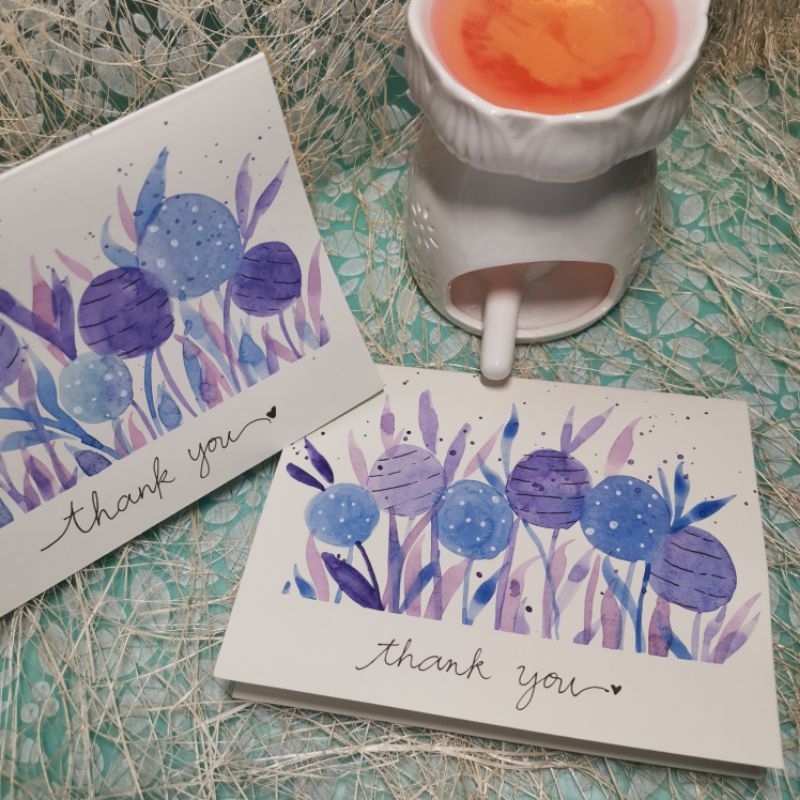 Argaile Arts Handpainted Thank you Card Shopee Philippines