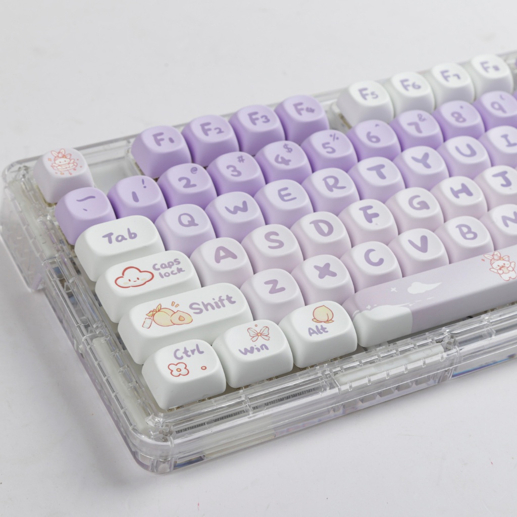 MOA Keycaps PBT Purple Rabbit Dye Sublimation Box Packaging Suitable 61 ...