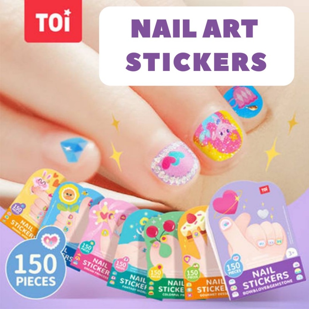 TOI NAIL STICKERS WATER PROOF NAIL ART NON-TOXIC MANICURE FOR KIDS WITH ...