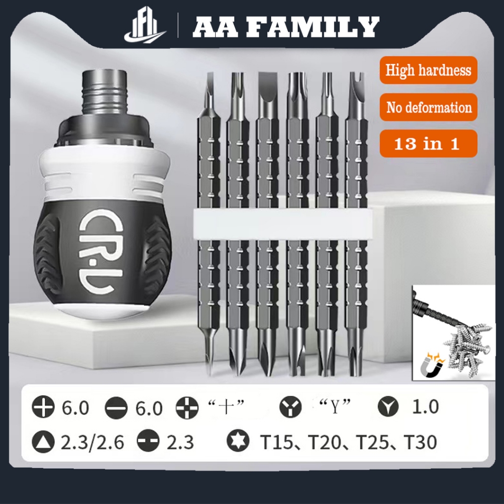 13in1 Ratchet Screwdriver Set Mini Hand Tool Cross Groove Drill ...
