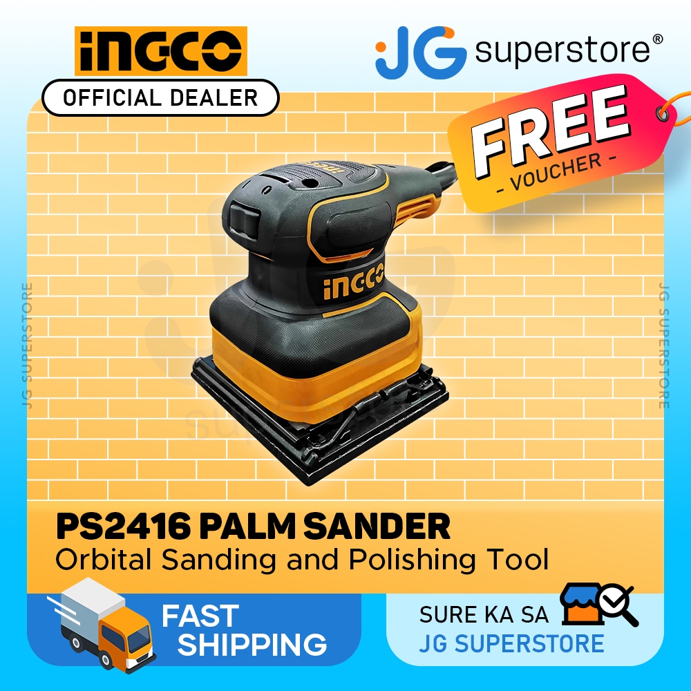 INGCO PS2416 240W Industrial Palm Sander & Polisher w/ 5pcs. Sandpaper