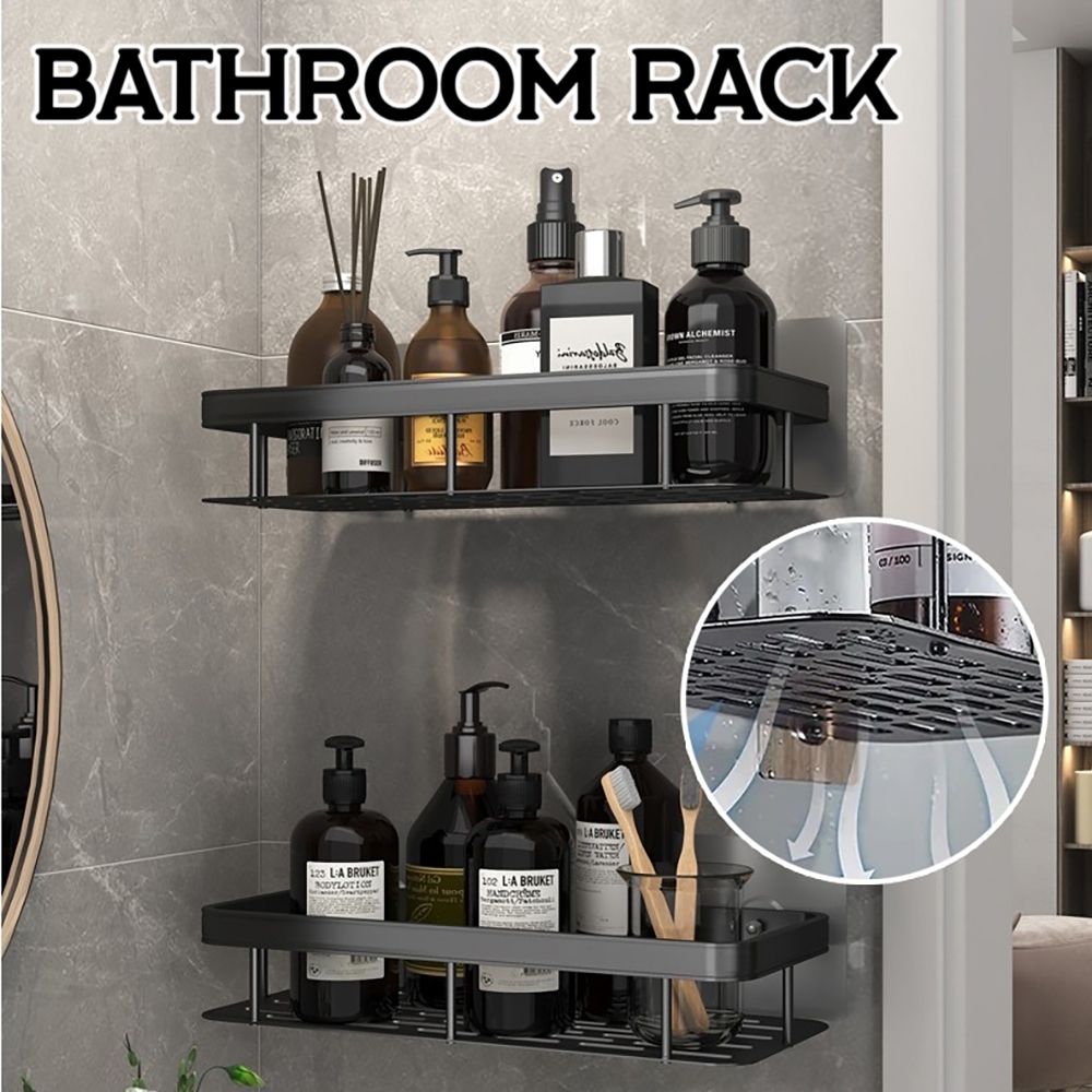 Bathroom Organizer Rack Wall Shelf Toilet Accessories Storage Shampoo ...