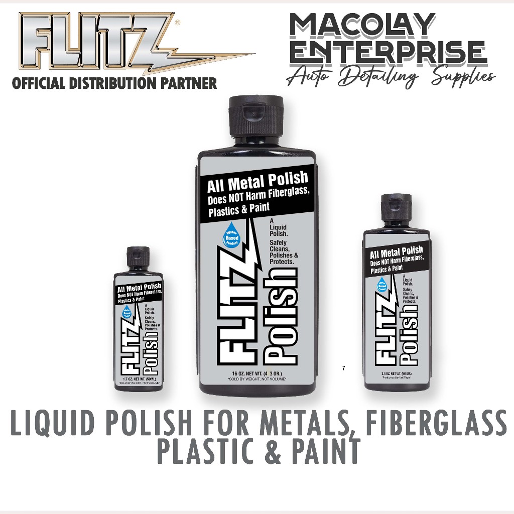 Flitz Liquid Polish for Metal, Fiberglass, Plastic & Paint select from