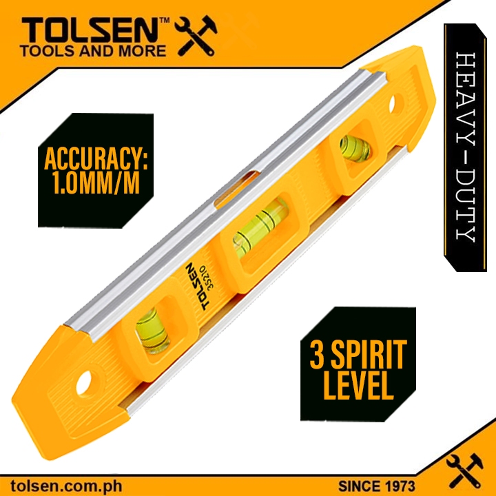 Tolsen Mini Spirit Leveler w/ Magnet [ONLINE EXCLUSIVE] (22.5cm, 9 ...
