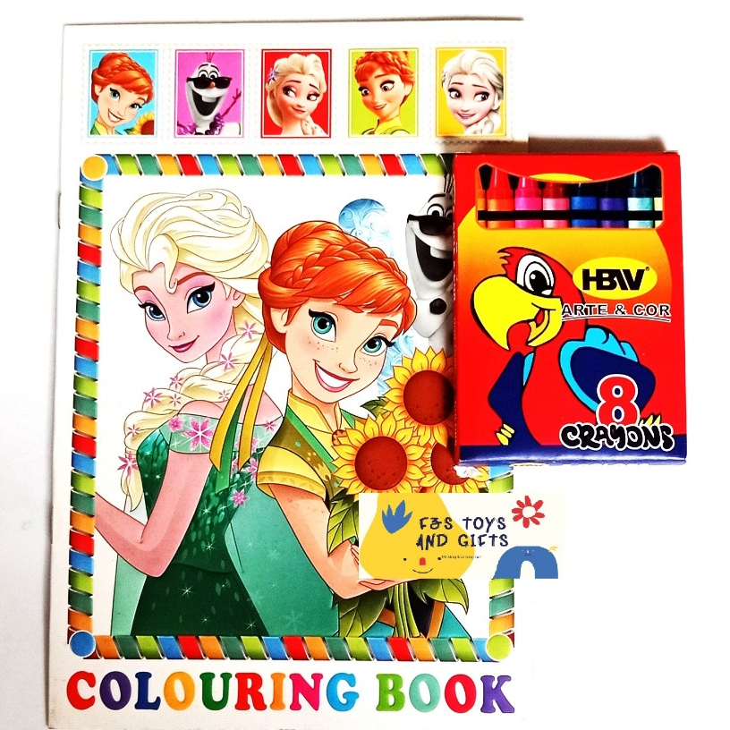 *FS 717 Mini Coloring Book and Crayons Set (Random Design) | Shopee ...