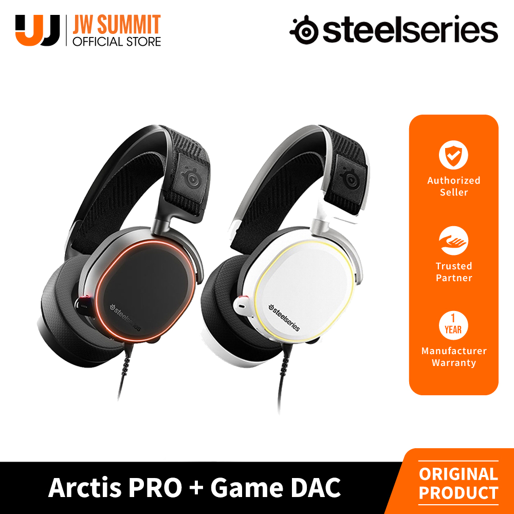 SteelSeries Arctis PRO + RGB Game DAC Retractable Boom Microphone Wired ...