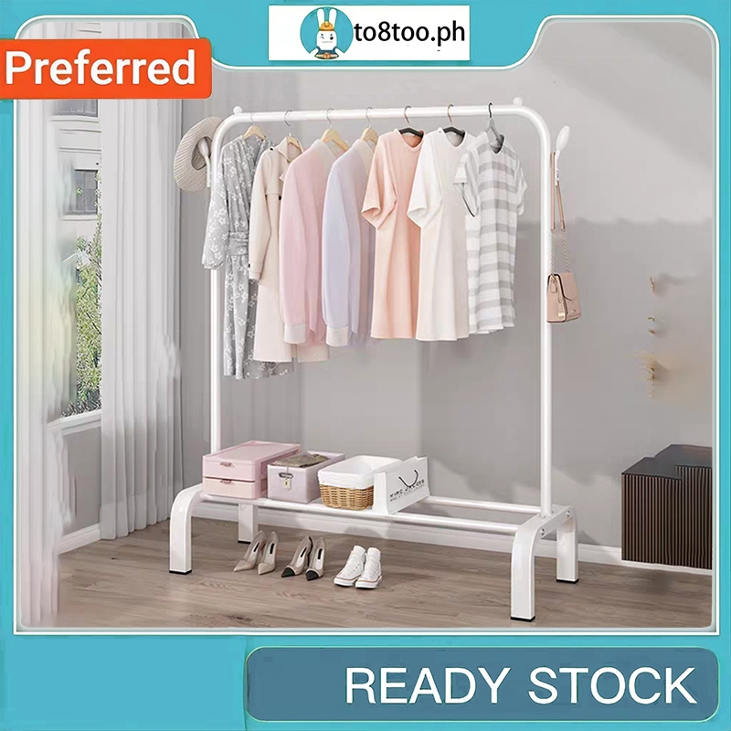 COD Big Drying Rack Bedroom Clothes Hanger Floor Balcony Wardrobe Rack ...