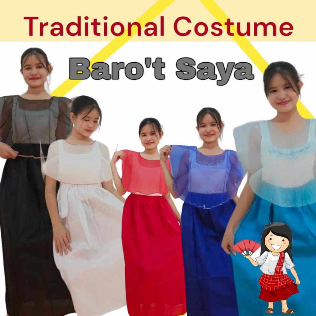 [aus Factory]traditional Attire  Buwan Ng Wika Costume  Plain Baro At 