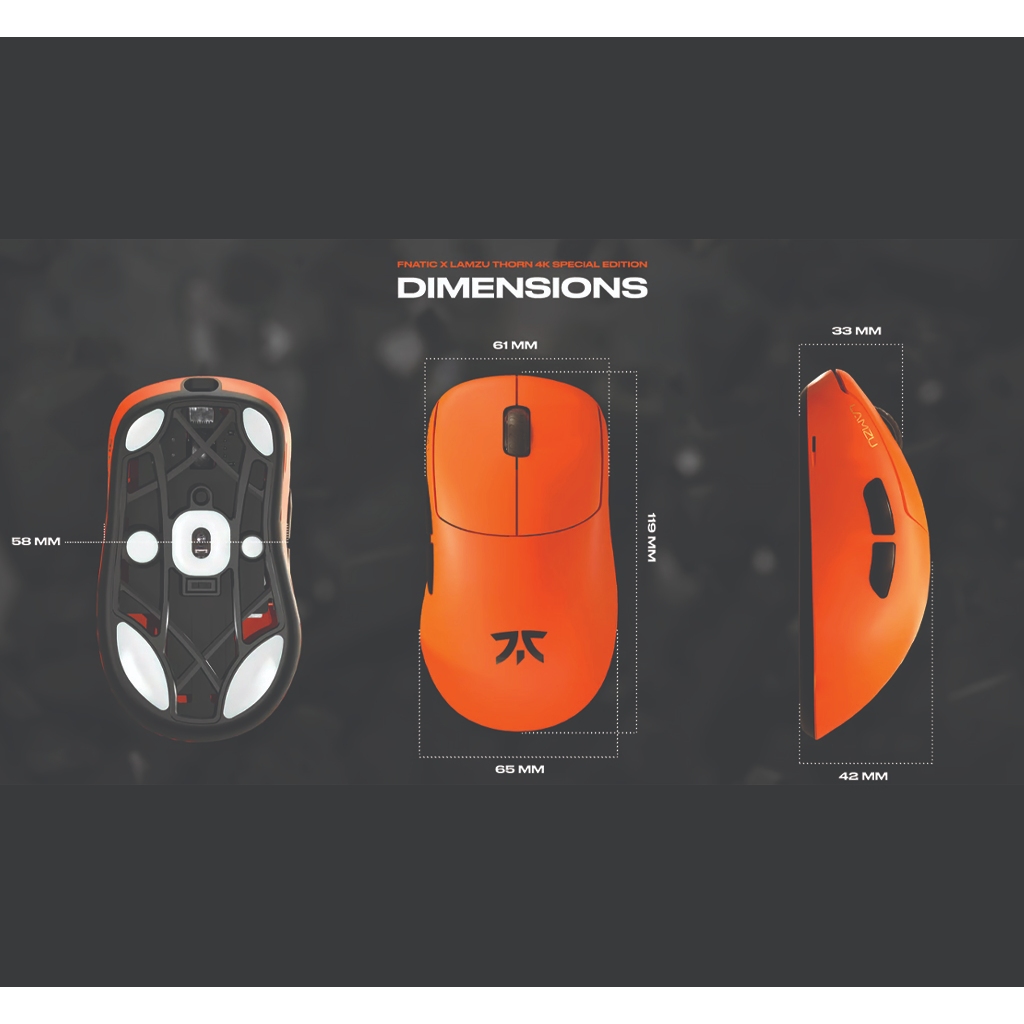 lamzu fnatic thorn オレンジ色のゲーミングマウス「Fnatic x Lamzu