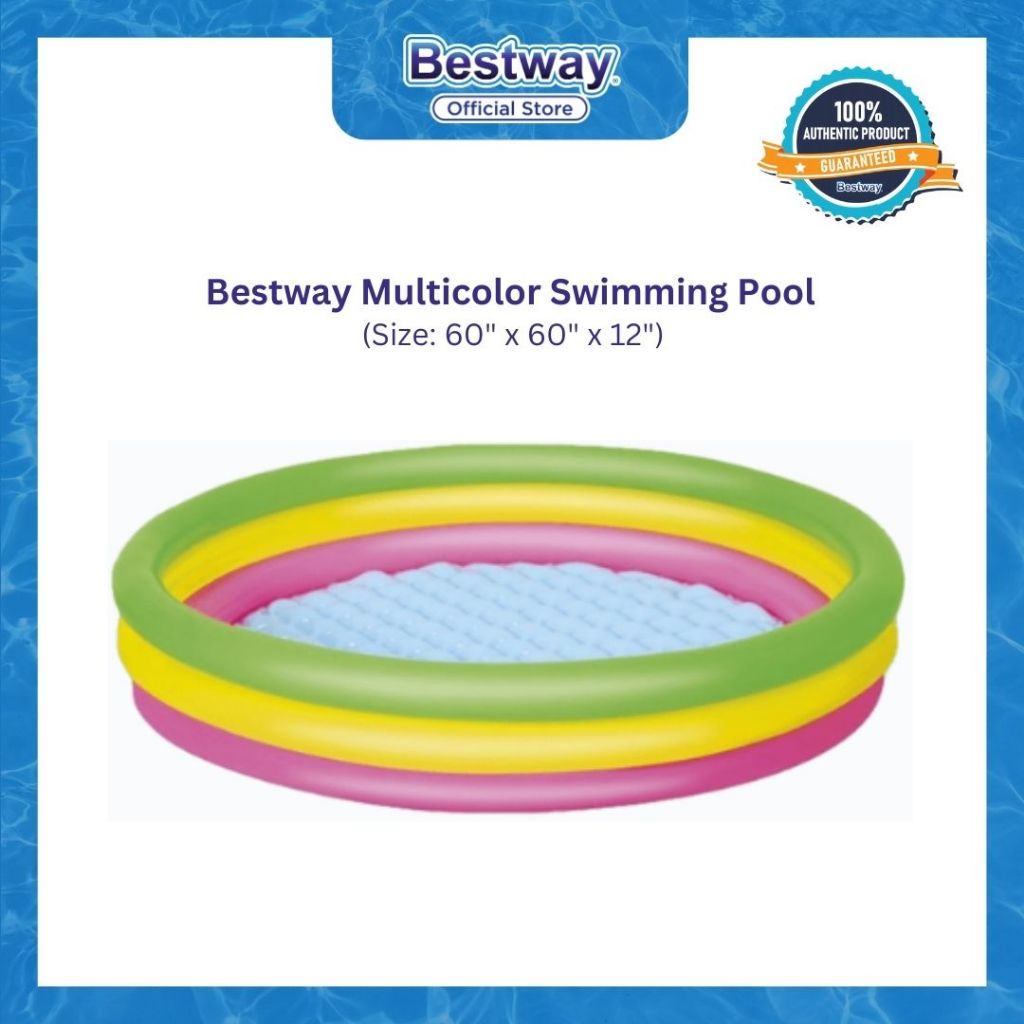 Bestway Multicolor Swimming Pool (60 inches by 12 inches) | Shopee ...