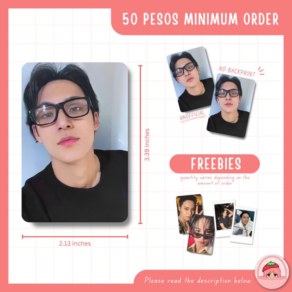 Seventeen Svt Mingyu Glasses Fts Yzy Yizhiyu Pc Photocard Unofficial Fanmade Print Lomo K Pop