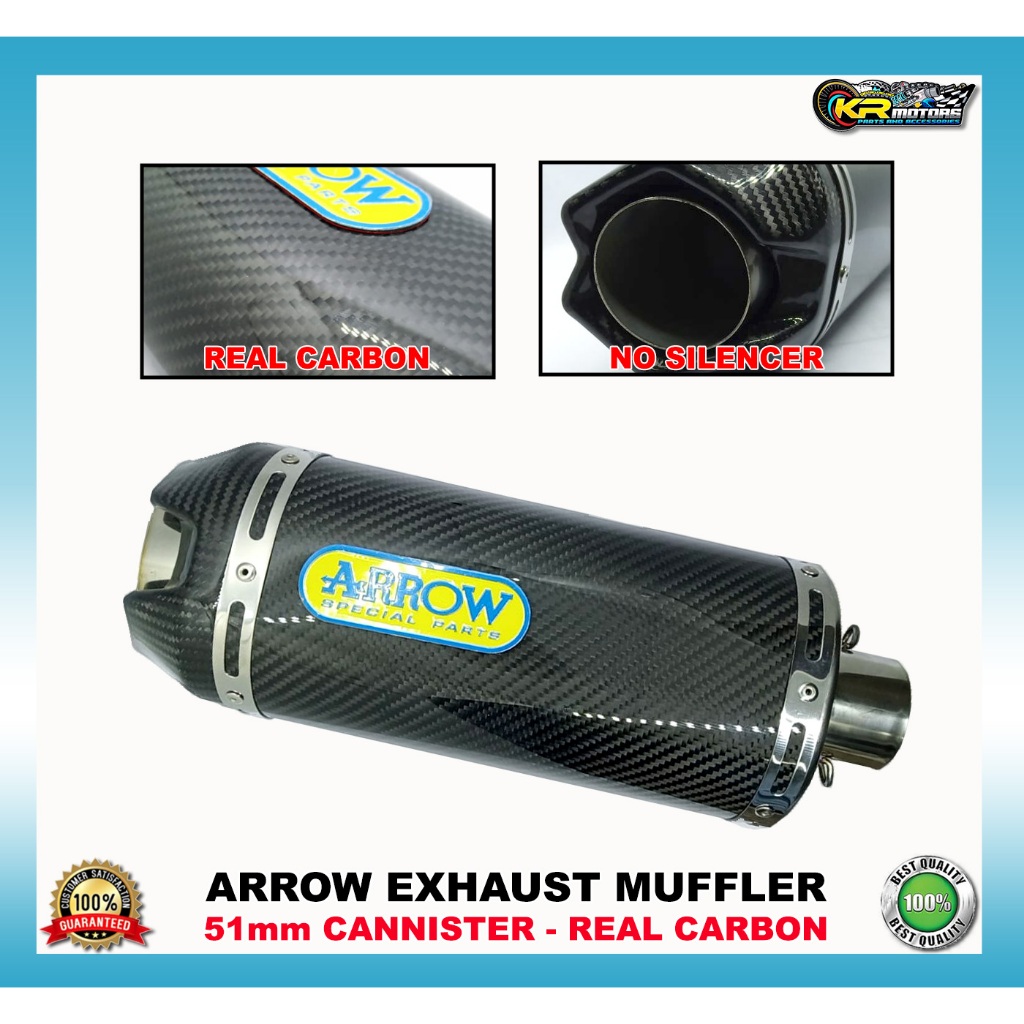 Arrow 51mm Real Carbon Exhaust Muffler Cannister for Big Bikes ...