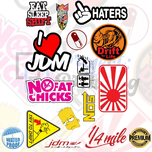 Racing Assorted Sticker Pack (Premium Waterproof and Fade-resistant ...