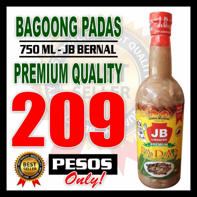 JB BERNAL Bagoong Padas 750ML ( Salted Tiny Ziganid Fish ) | Shopee ...