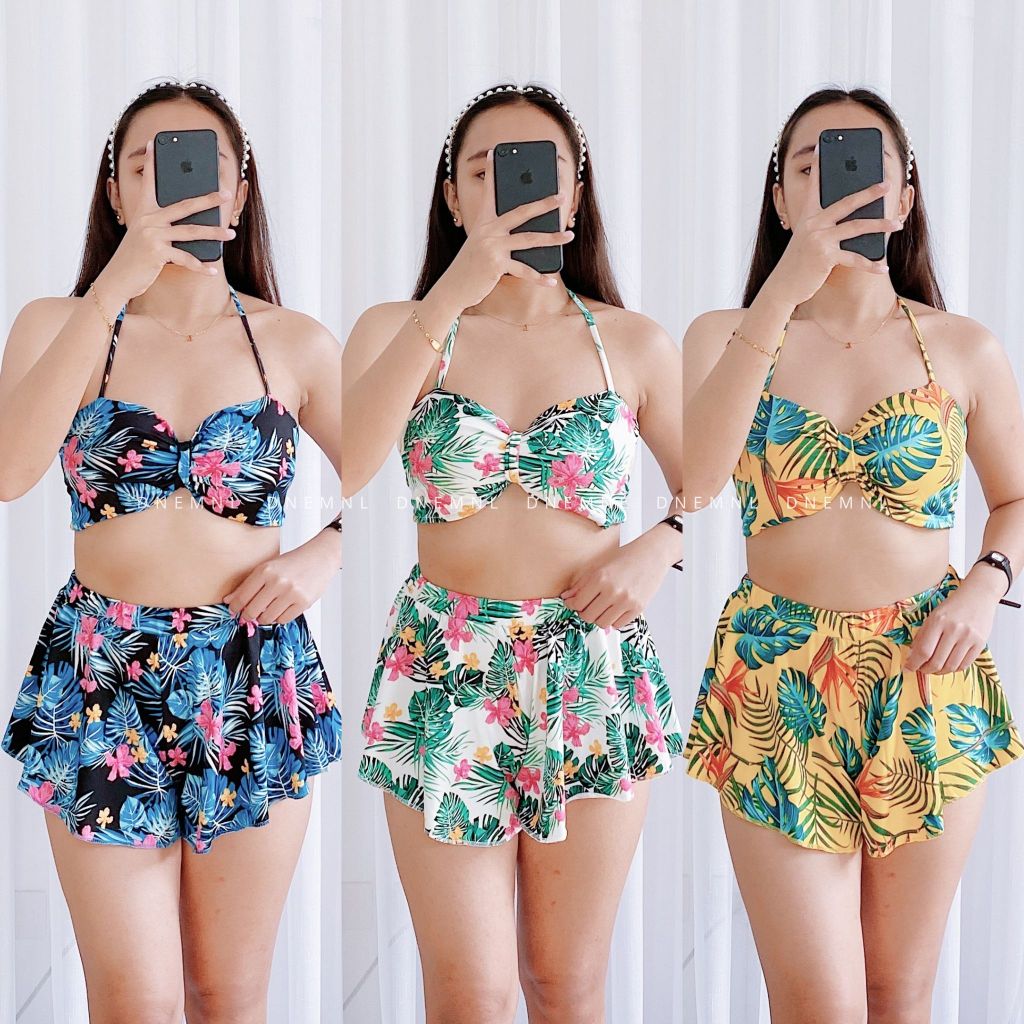  Swimsuits for Women Bikini Set Loose Fit Floral