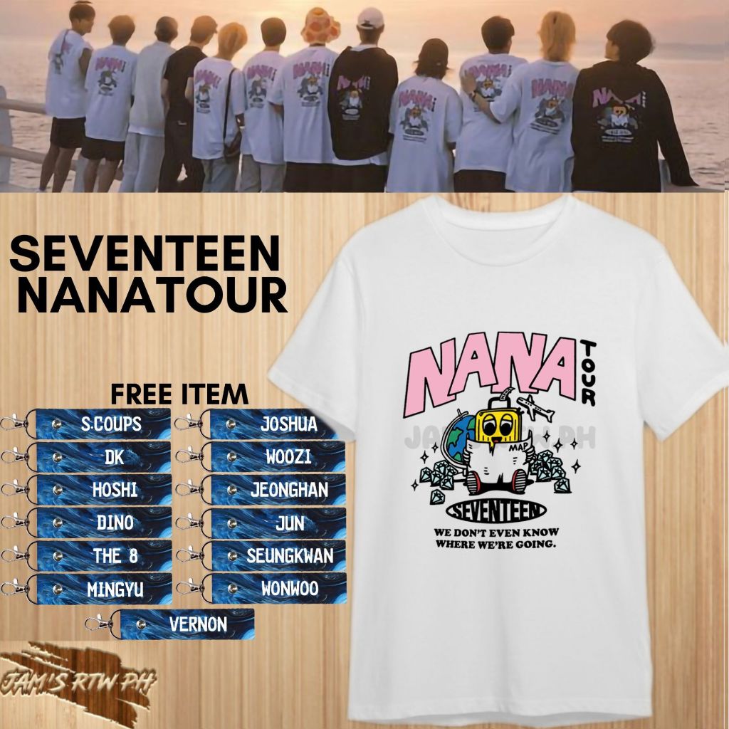 Kpop Seventeen NANA TOUR Shirt (Name ver.) | S.coups | Wonwoo | Mingyu | Woozi | Jun | Jeonghan | Shopee Philippines Kpop Seventeen NANA TOUR Shirt (Name ver.) | S.coups | Wonwoo | Mingyu | Woozi | Jun | Jeonghan | Shopee Philippines