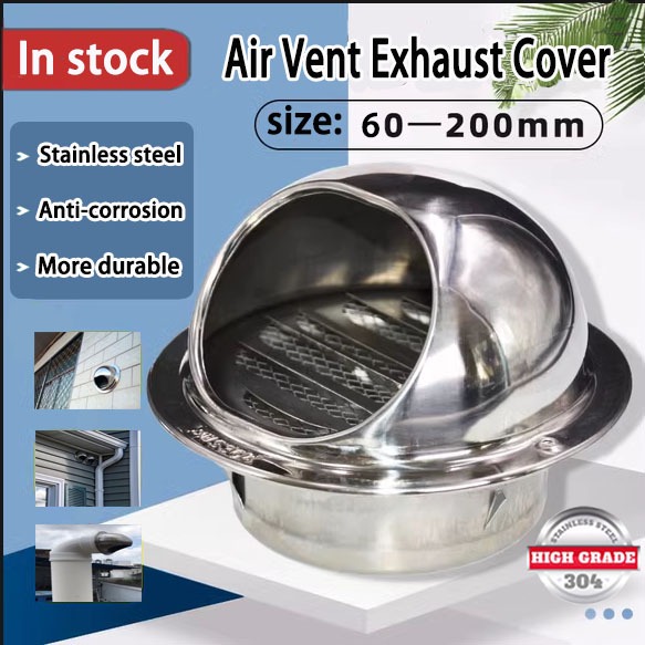 304 Stainless Steel Wall Air Vent Exhaust Grill Cover For 60mm200mm