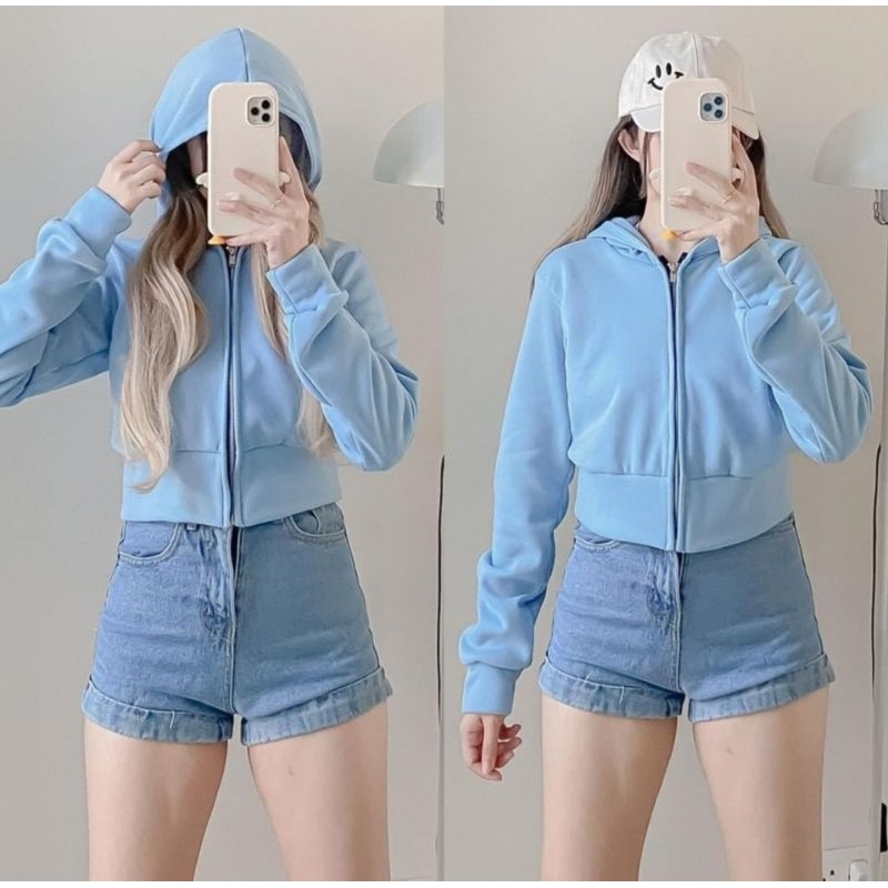 Hoodie Jacket Croptop with Zip