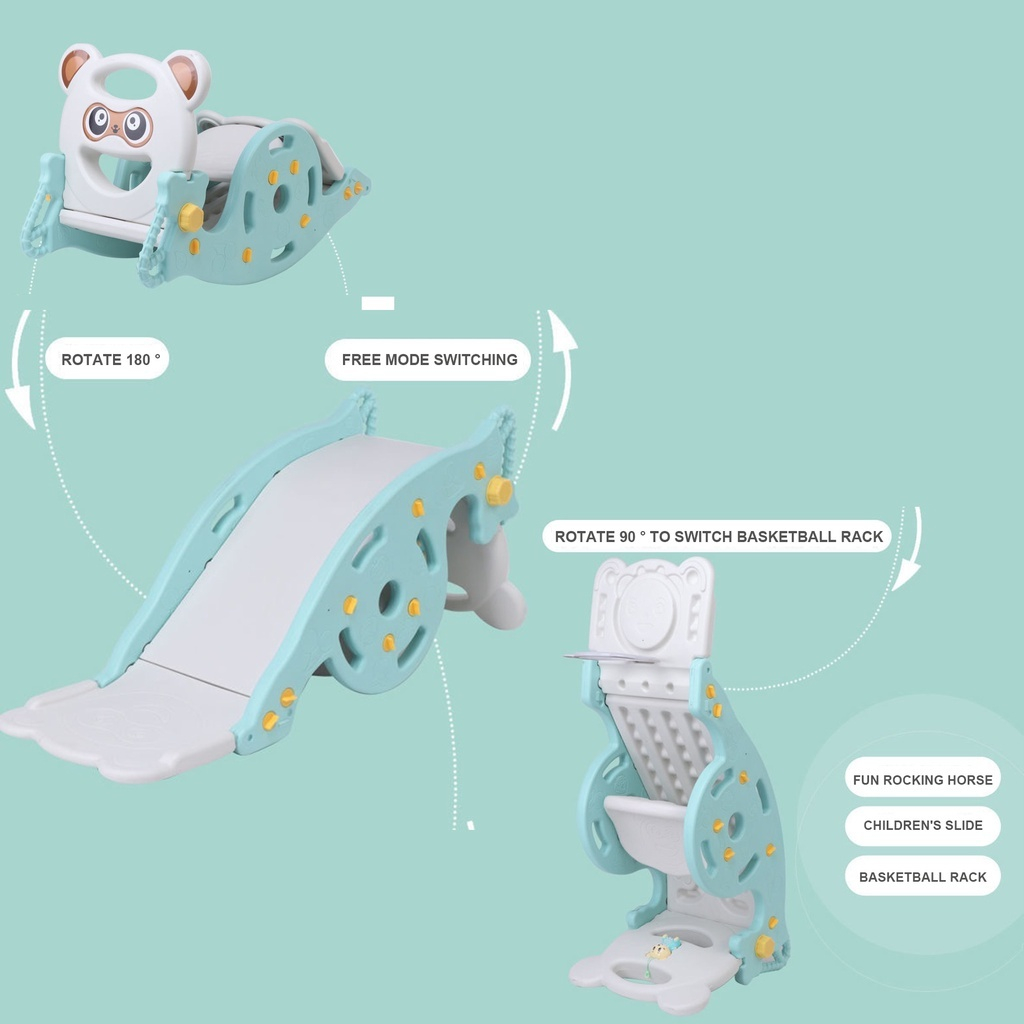 ASTOYS 3 In 1 Multi-Functionals Slide for Kids Playground Rocking Horse ...